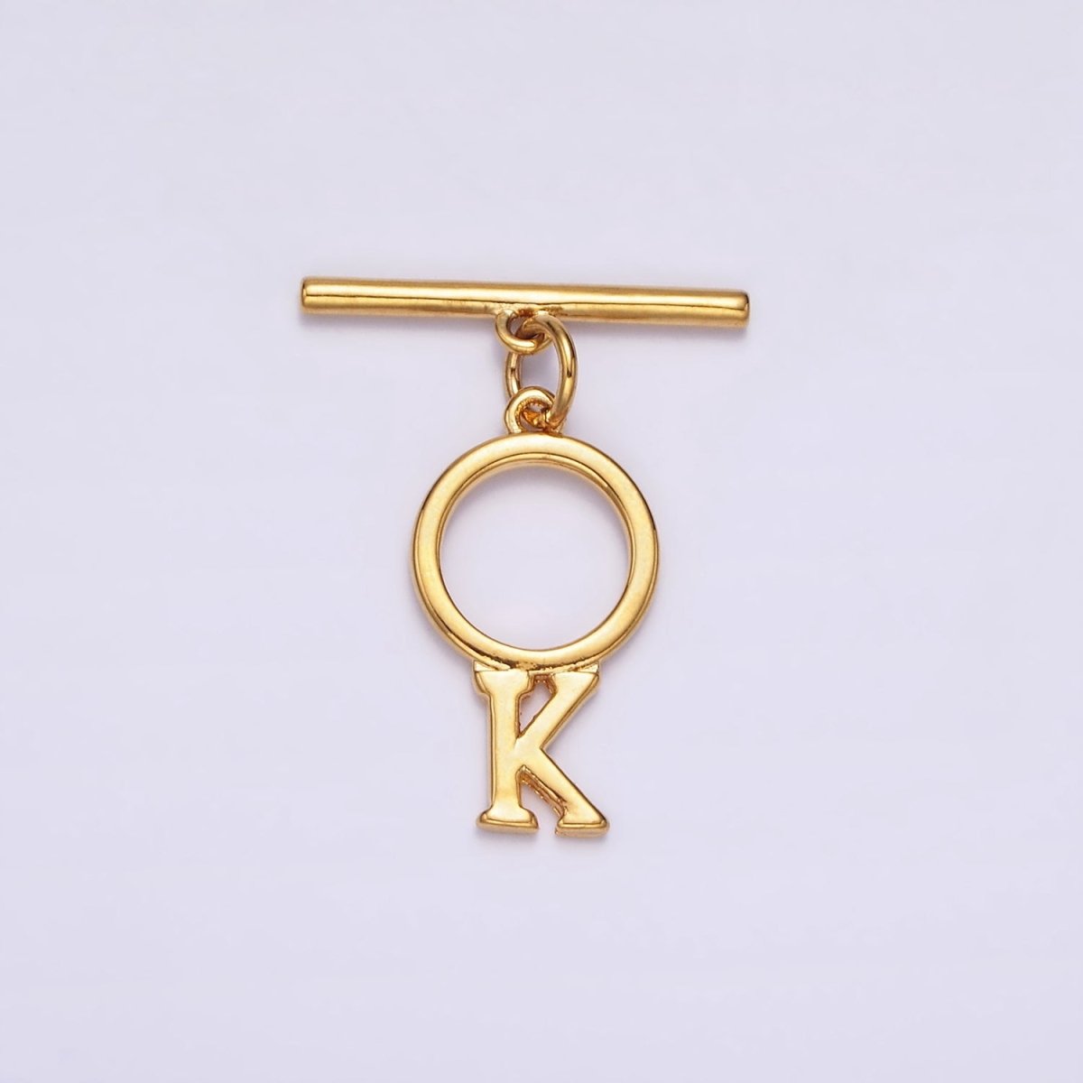 24K Gold Filled Toggle Clasps A-Z Letter Initial Minimalist Closure Findings | A1093 - A1105