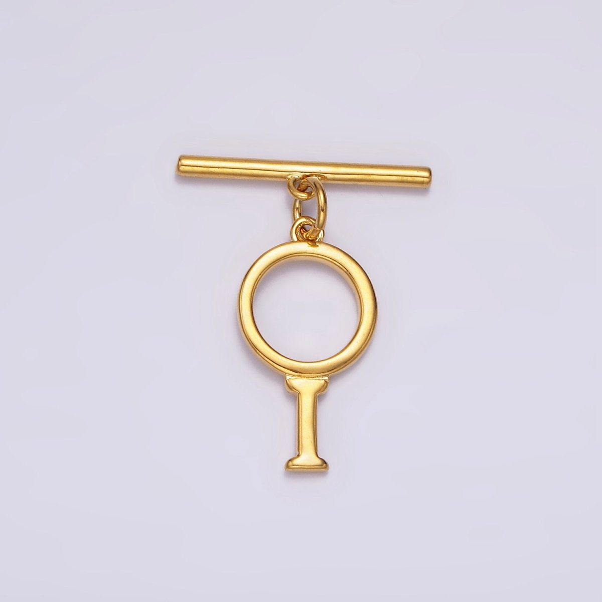 24K Gold Filled Toggle Clasps A-Z Letter Initial Minimalist Closure Findings | A1093 - A1105