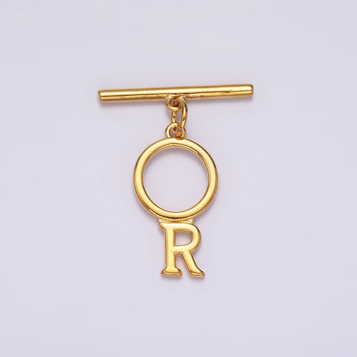 24K Gold Filled Toggle Clasps A-Z Letter Initial Minimalist Closure Findings | A1093 - A1105