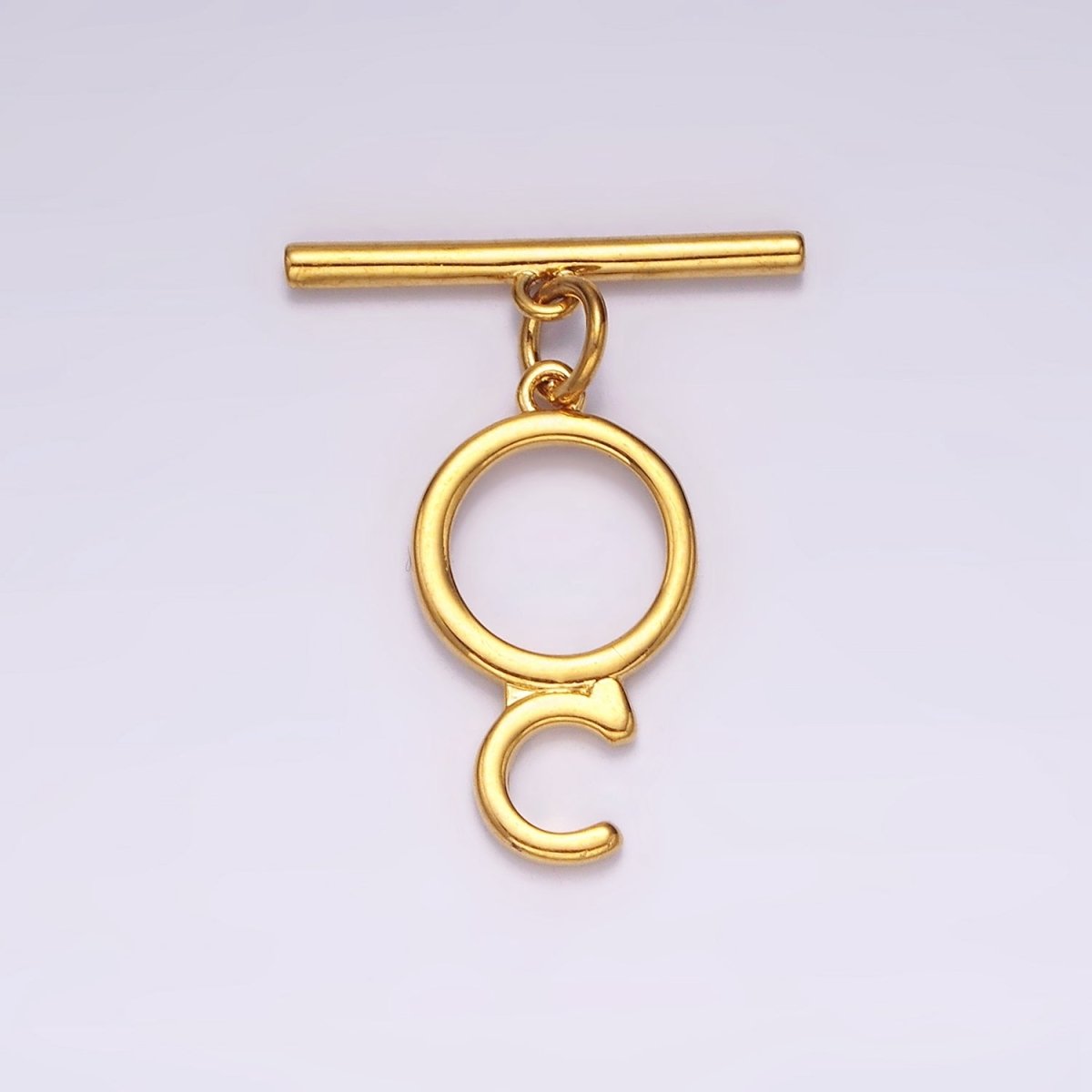 24K Gold Filled Toggle Clasps A-Z Letter Initial Minimalist Closure Findings | A1093 - A1105