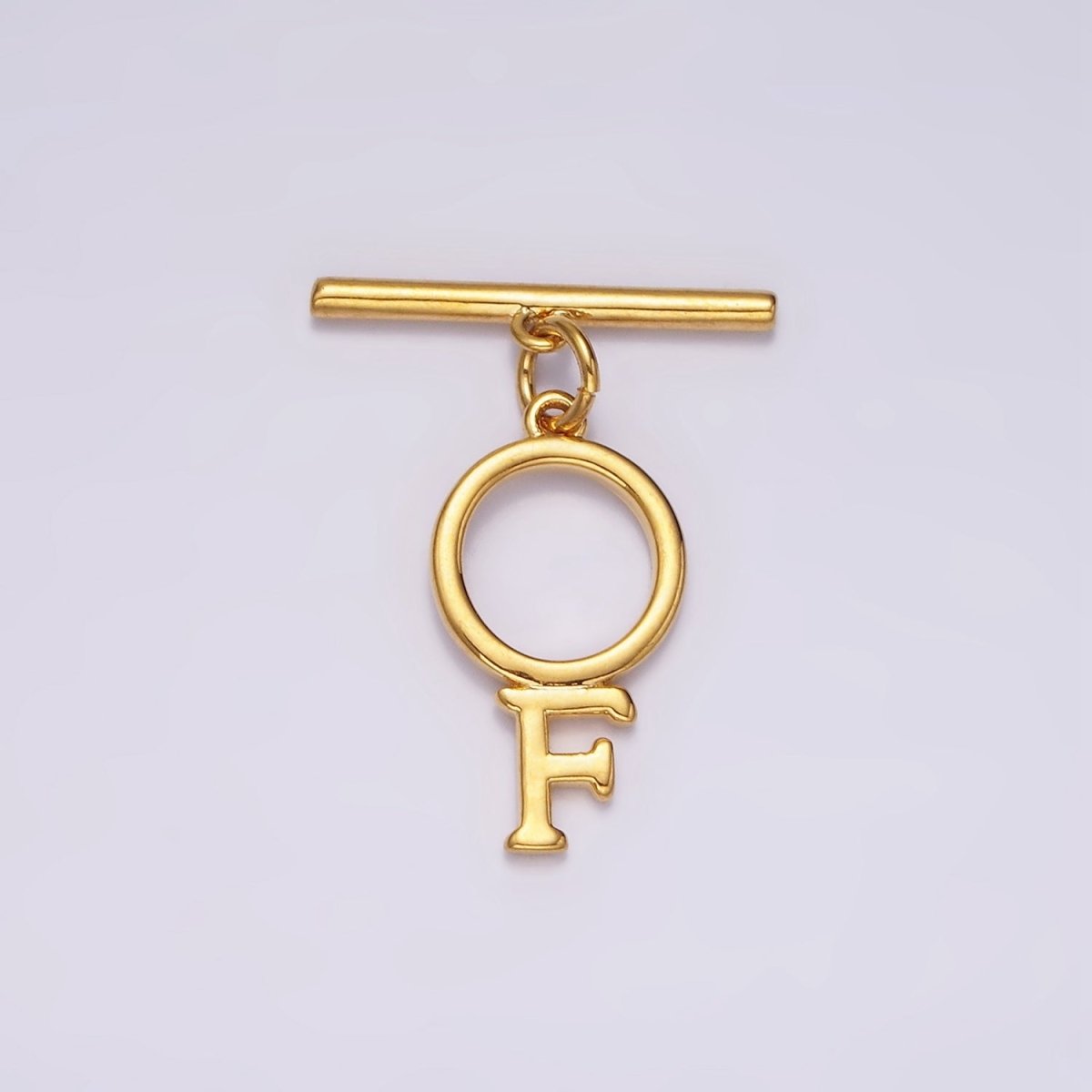 24K Gold Filled Toggle Clasps A-Z Letter Initial Minimalist Closure Findings | A1093 - A1105