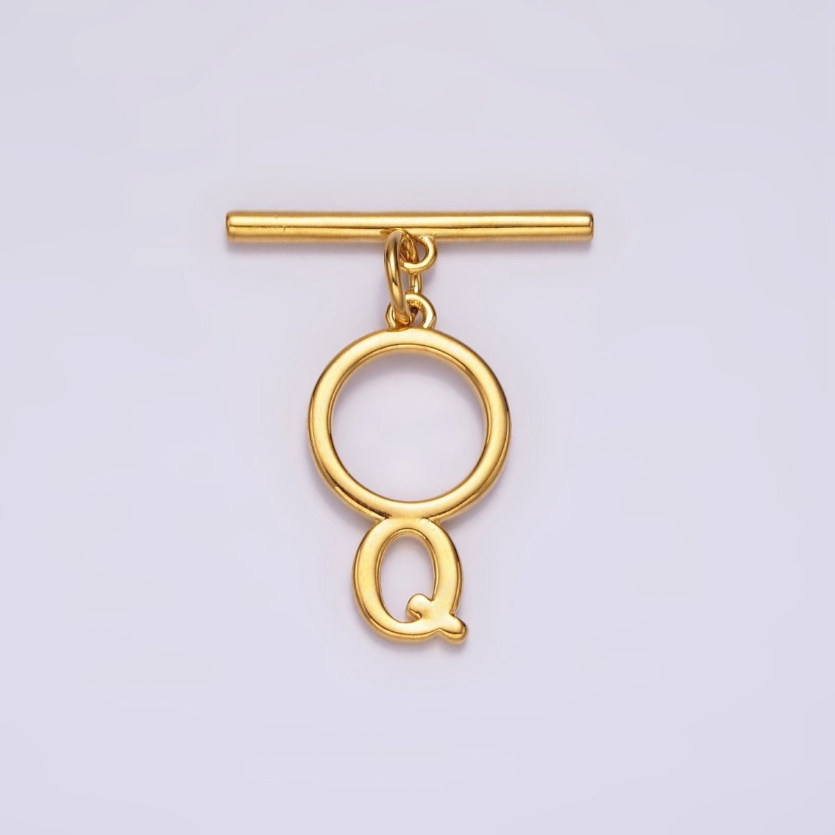 24K Gold Filled Toggle Clasps A-Z Letter Initial Minimalist Closure Findings | A1093 - A1105
