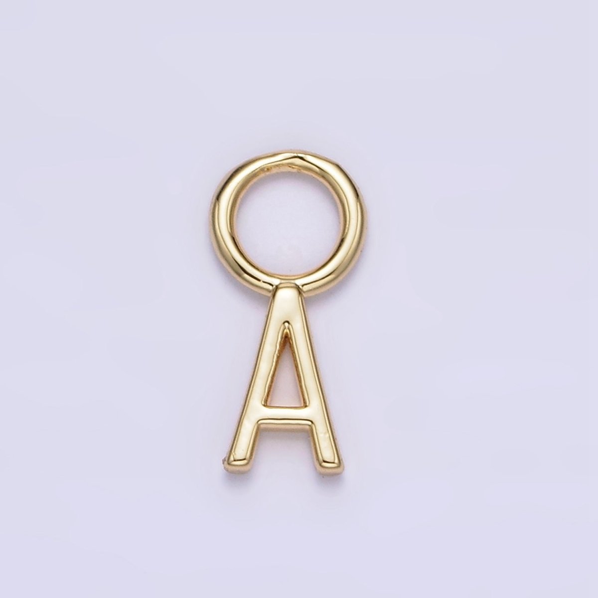 14K Gold Filled A-Z Initial Letters Rounded Bail Personalized Earring Charm | A-989-A-A1001