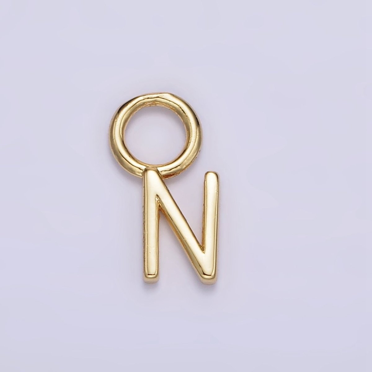 14K Gold Filled A-Z Initial Letters Rounded Bail Personalized Earring Charm | A-989-A-A1001
