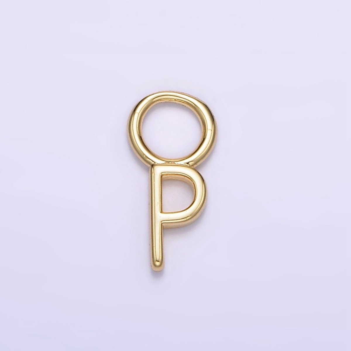 14K Gold Filled A-Z Initial Letters Rounded Bail Personalized Earring Charm | A-989-A-A1001