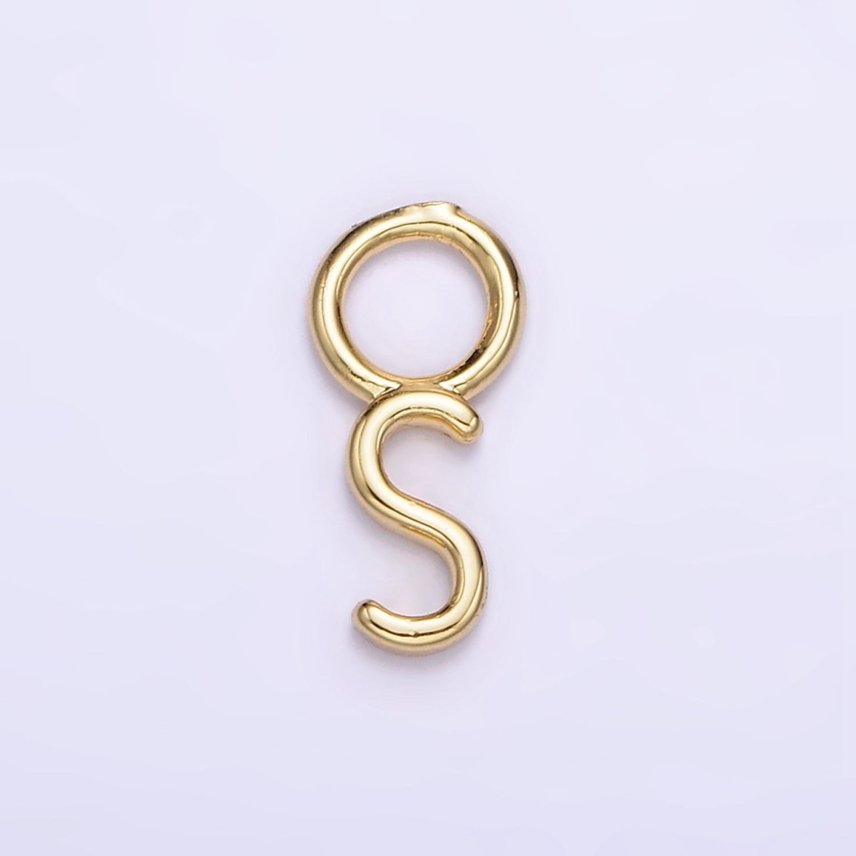 14K Gold Filled A-Z Initial Letters Rounded Bail Personalized Earring Charm | A-989-A-A1001