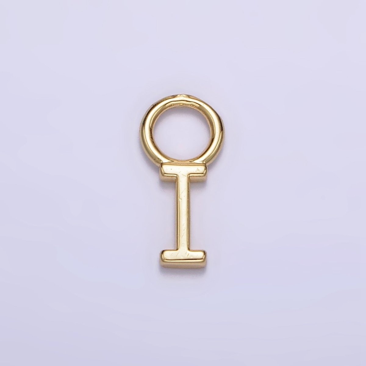 14K Gold Filled A-Z Initial Letters Rounded Bail Personalized Earring Charm | A-989-A-A1001
