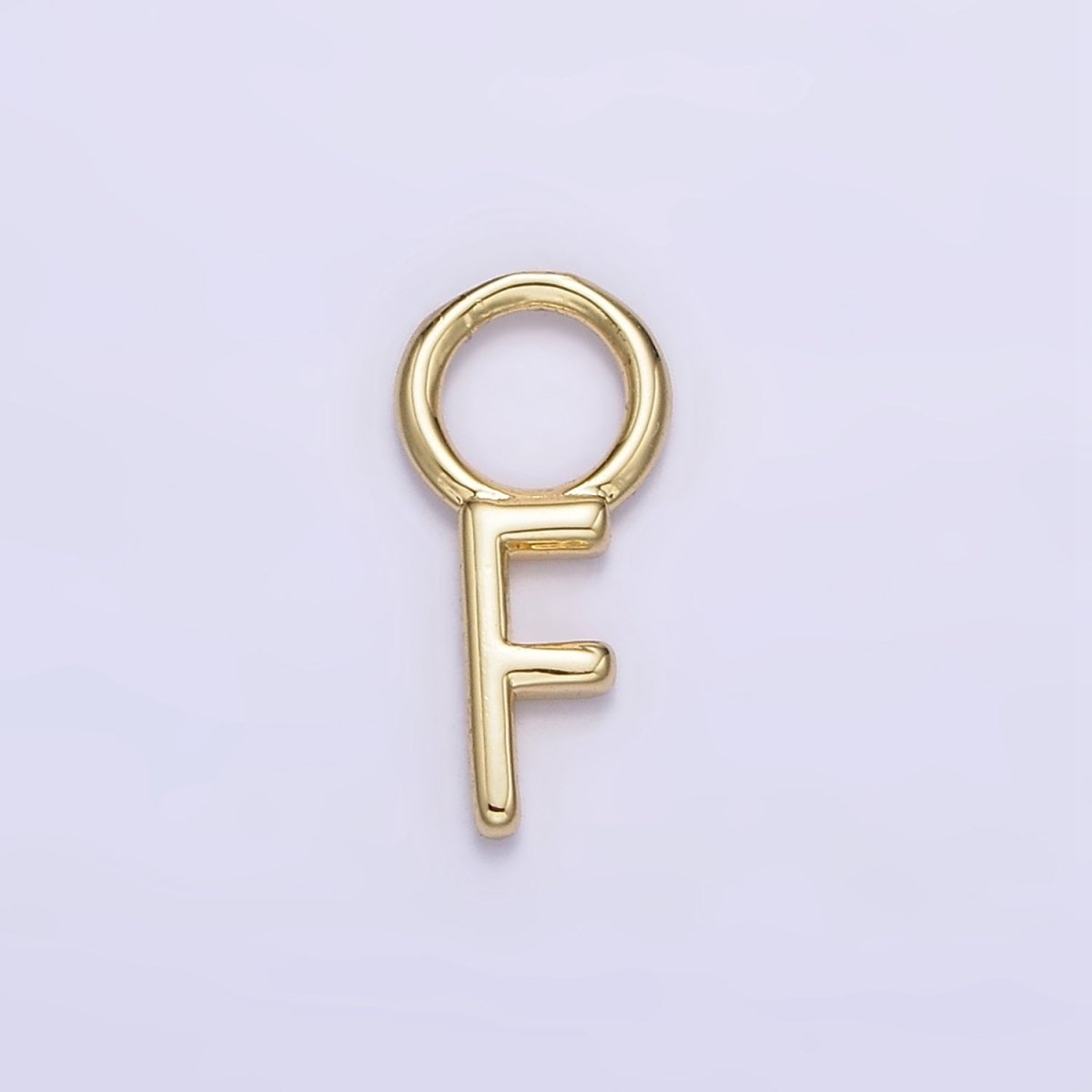 14K Gold Filled A-Z Initial Letters Rounded Bail Personalized Earring Charm | A-989-A-A1001