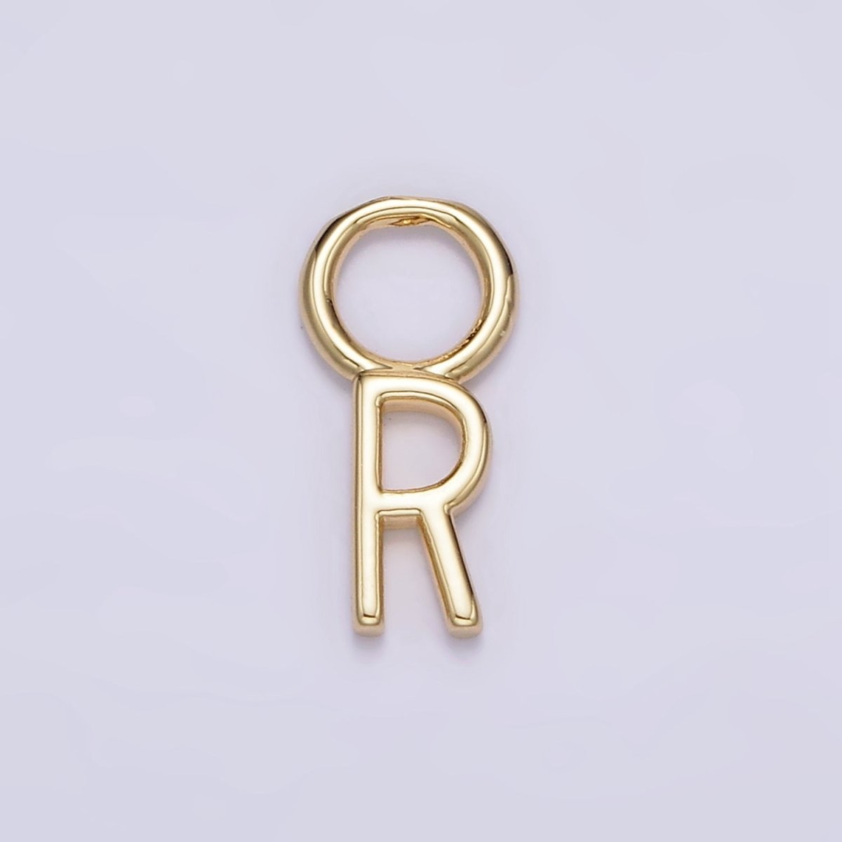 14K Gold Filled A-Z Initial Letters Rounded Bail Personalized Earring Charm | A-989-A-A1001