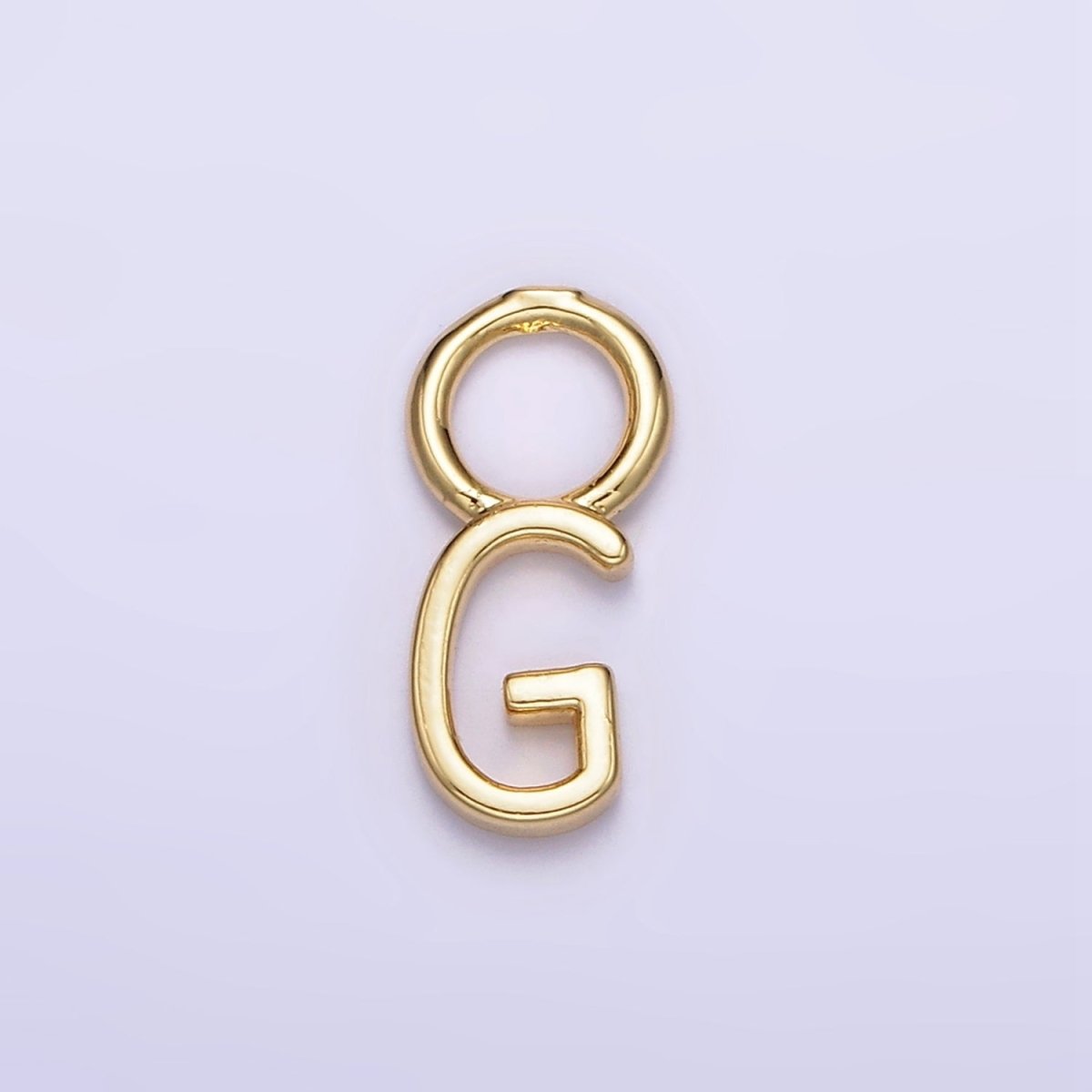 14K Gold Filled A-Z Initial Letters Rounded Bail Personalized Earring Charm | A-989-A-A1001