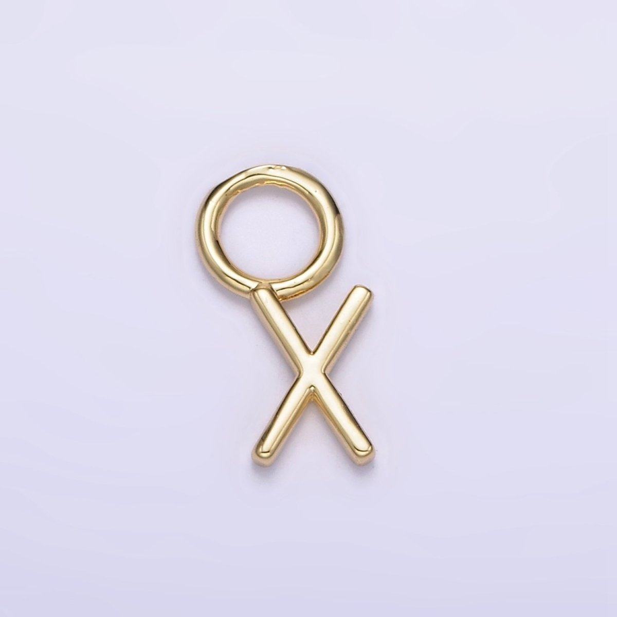 14K Gold Filled A-Z Initial Letters Rounded Bail Personalized Earring Charm | A-989-A-A1001