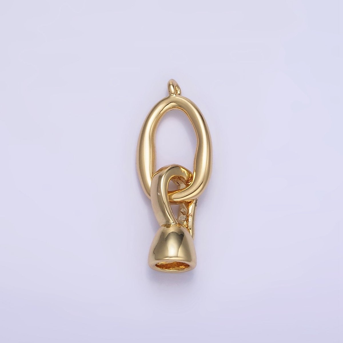 14K Gold Filled Abstract Oblong Snap Latch Findings Set | Z784