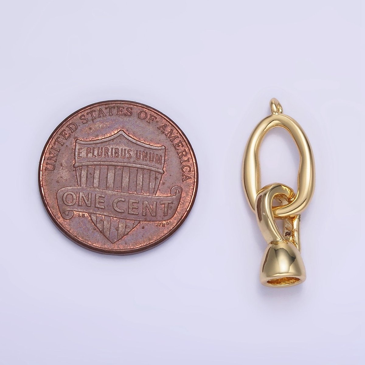 14K Gold Filled Abstract Oblong Snap Latch Findings Set | Z784