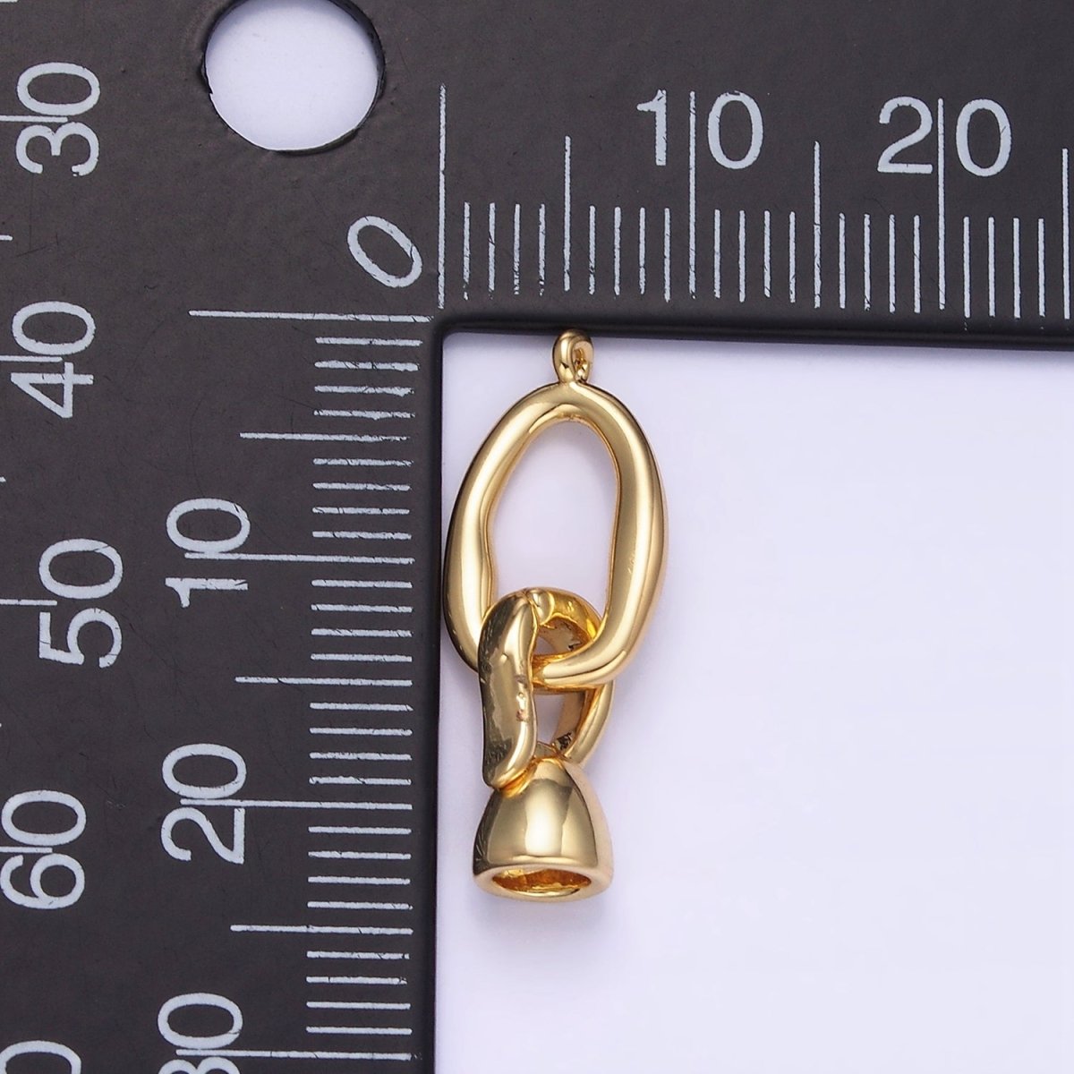 14K Gold Filled Abstract Oblong Snap Latch Findings Set | Z784