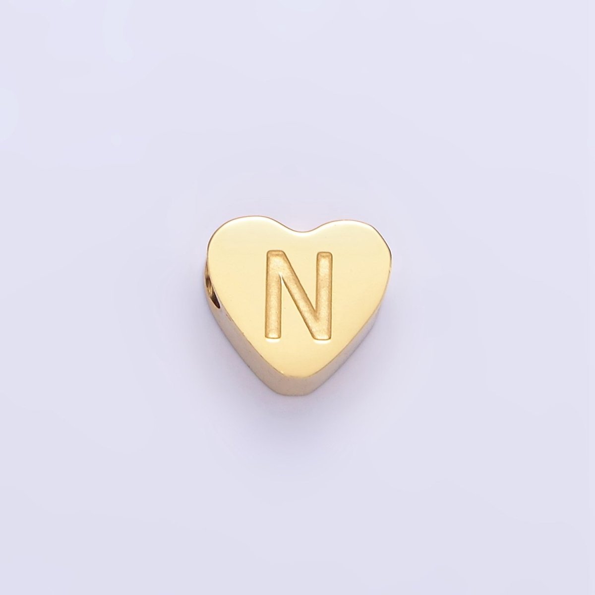 14K Gold Filled Alphabet Letter Engraved Heart Bead | A-A1552-A-A1564