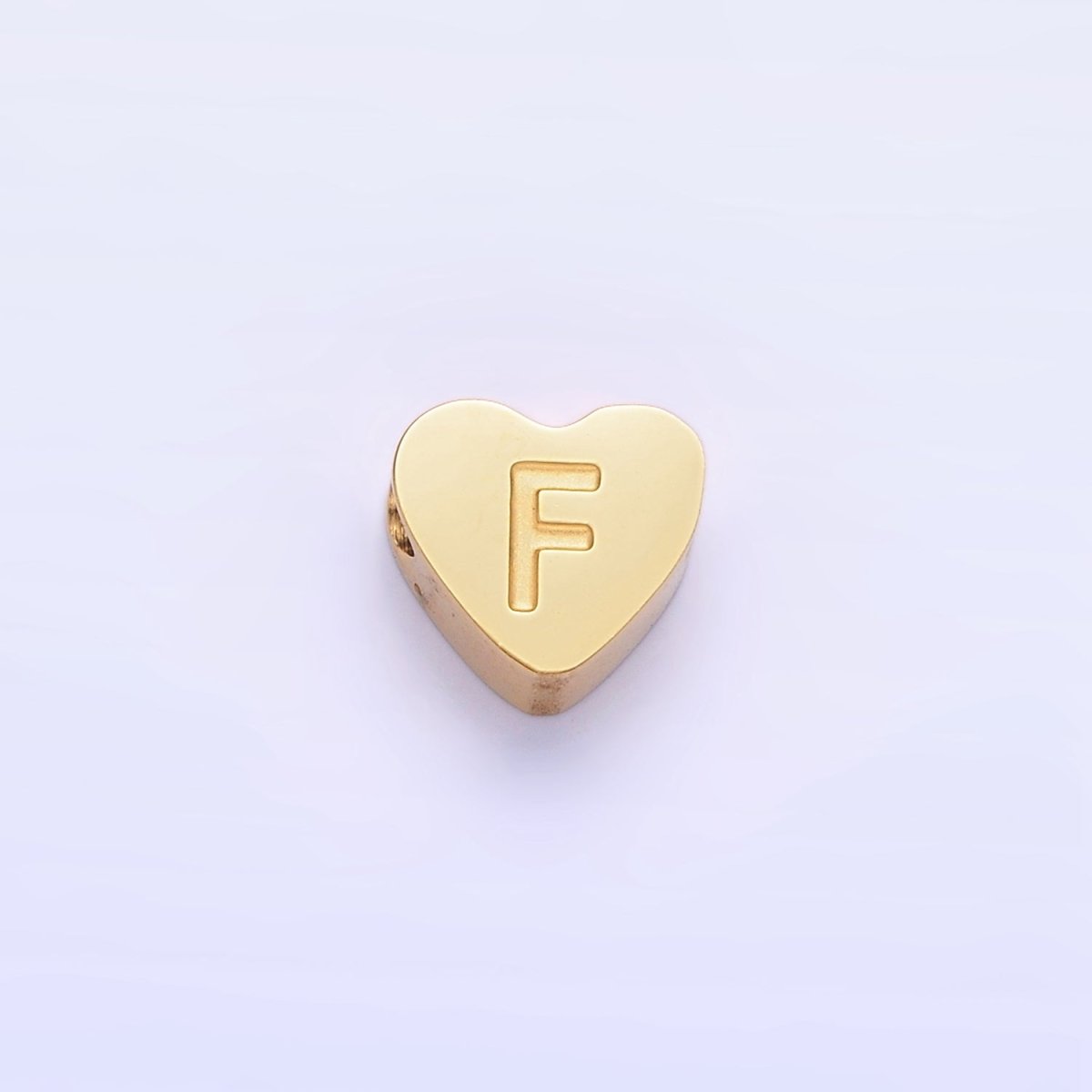 14K Gold Filled Alphabet Letter Engraved Heart Bead | A-A1552-A-A1564