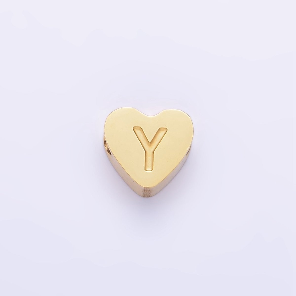 14K Gold Filled Alphabet Letter Engraved Heart Bead | A-A1552-A-A1564