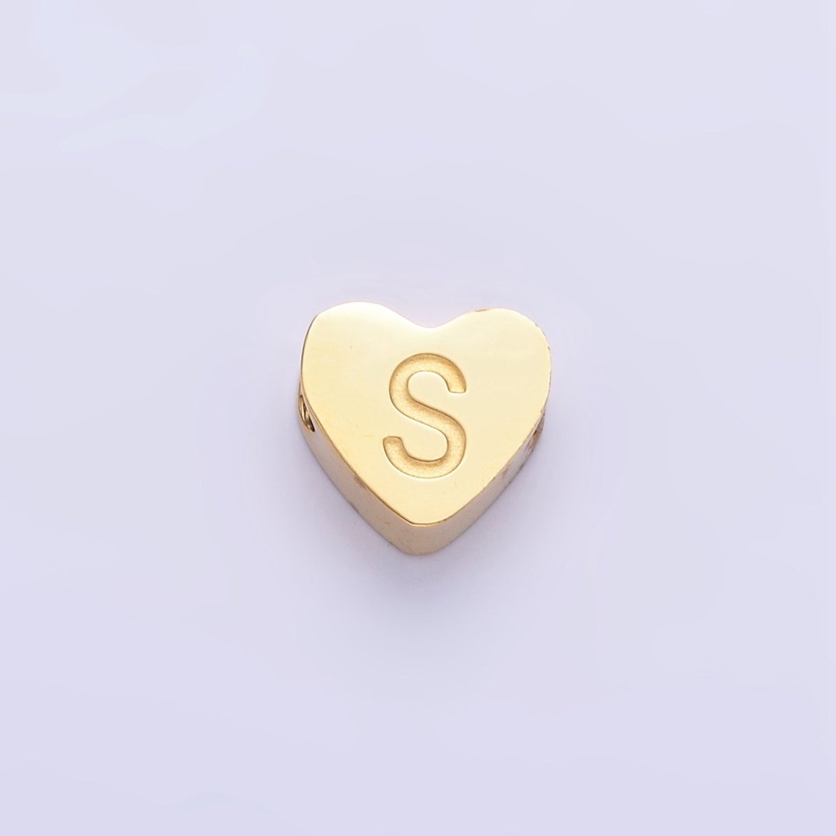 14K Gold Filled Alphabet Letter Engraved Heart Bead | A-A1552-A-A1564