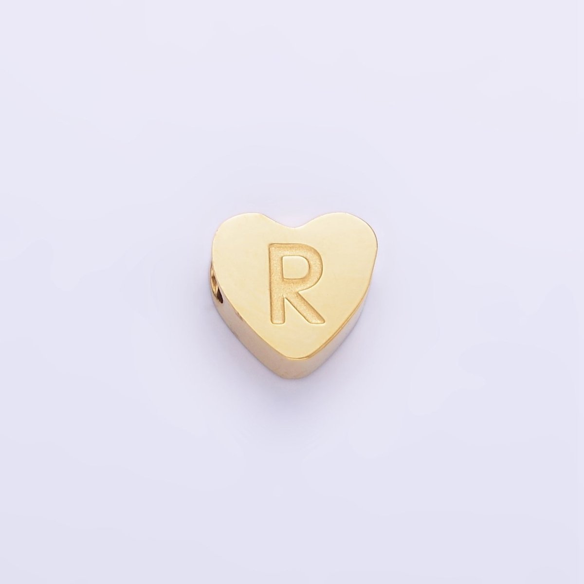 14K Gold Filled Alphabet Letter Engraved Heart Bead | A-A1552-A-A1564