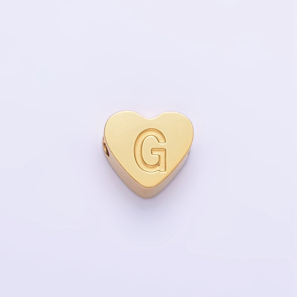 14K Gold Filled Alphabet Letter Engraved Heart Bead | A-A1552-A-A1564