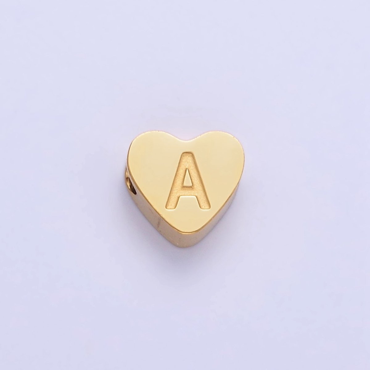 14K Gold Filled Alphabet Letter Engraved Heart Bead | A-A1552-A-A1564