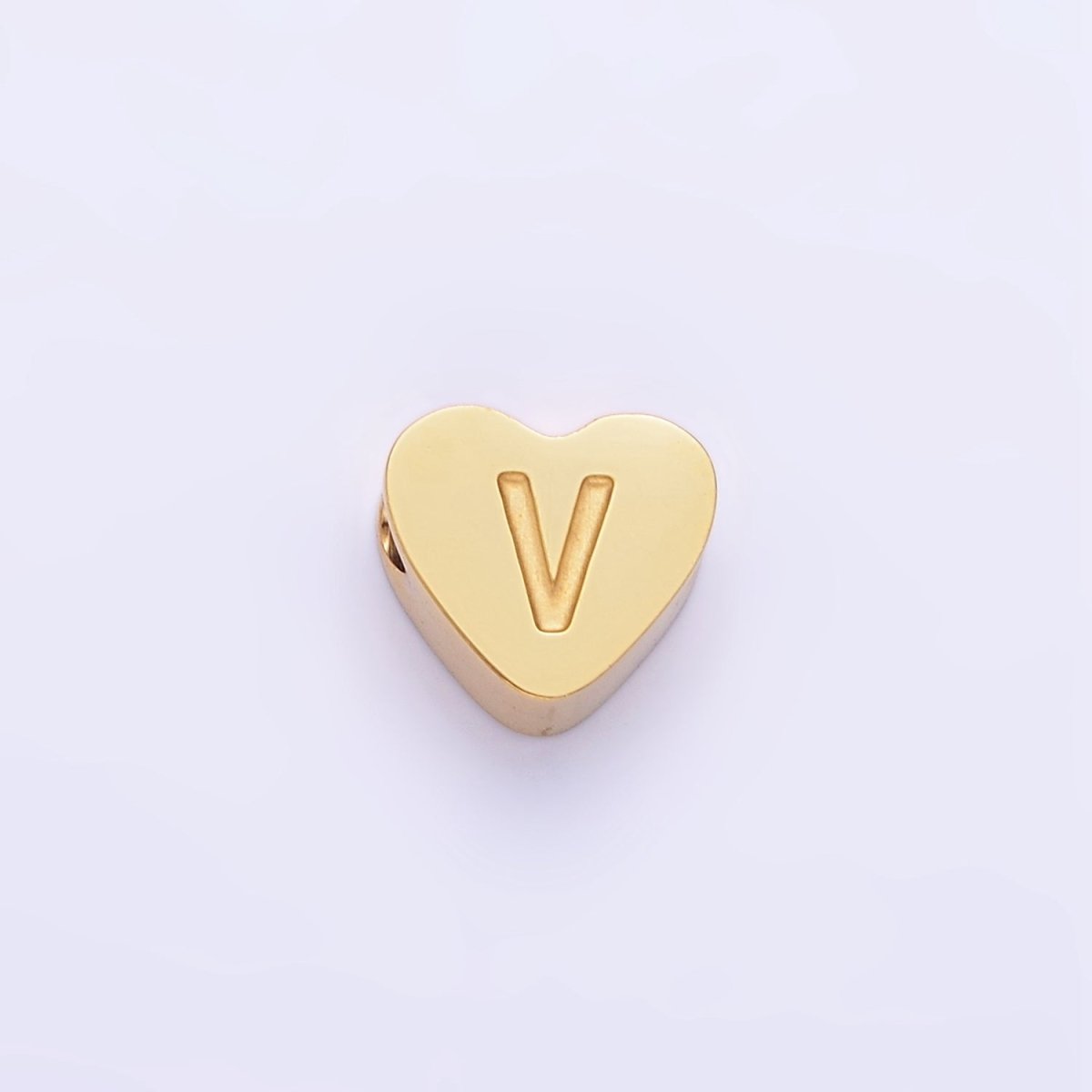 14K Gold Filled Alphabet Letter Engraved Heart Bead | A-A1552-A-A1564