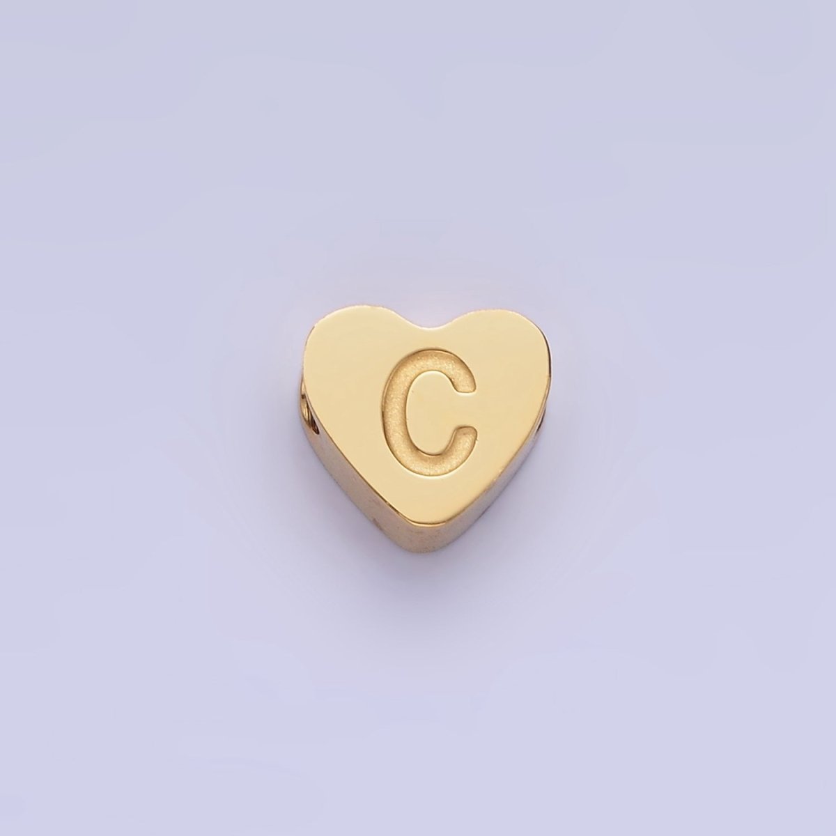 14K Gold Filled Alphabet Letter Engraved Heart Bead | A-A1552-A-A1564