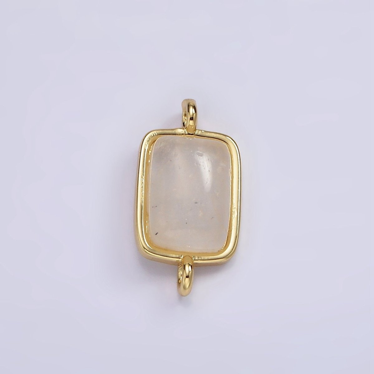 14K Gold Filled Amazonite, Moonstone, Labradorite Rectangular Bezel Connector | G222 - G224