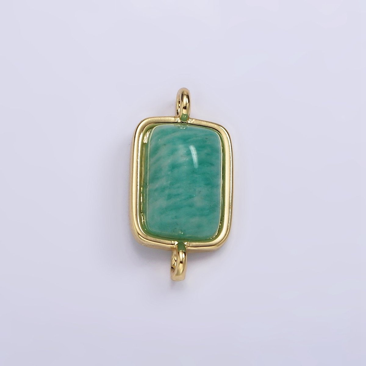 14K Gold Filled Amazonite, Moonstone, Labradorite Rectangular Bezel Connector | G222 - G224