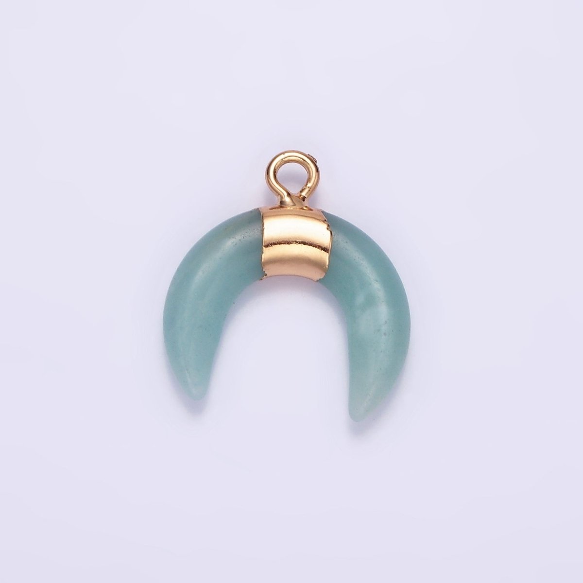 14K Gold Filled Amethyst, Amazonite, Howlite Crescent Horn Molten Charm | N1734 - N1736