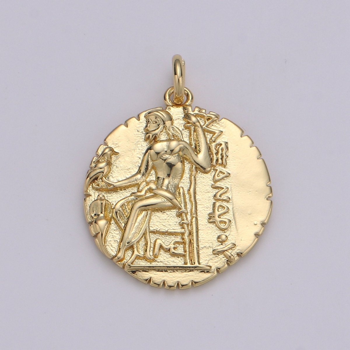 14k Gold Filled Ancient Gold Coin Pendant, Greek Warrior Alexander the Great Coin Pendant, Earing DIY, Roman Coin Pendant, Earing Coin D-151 - DLUXCA
