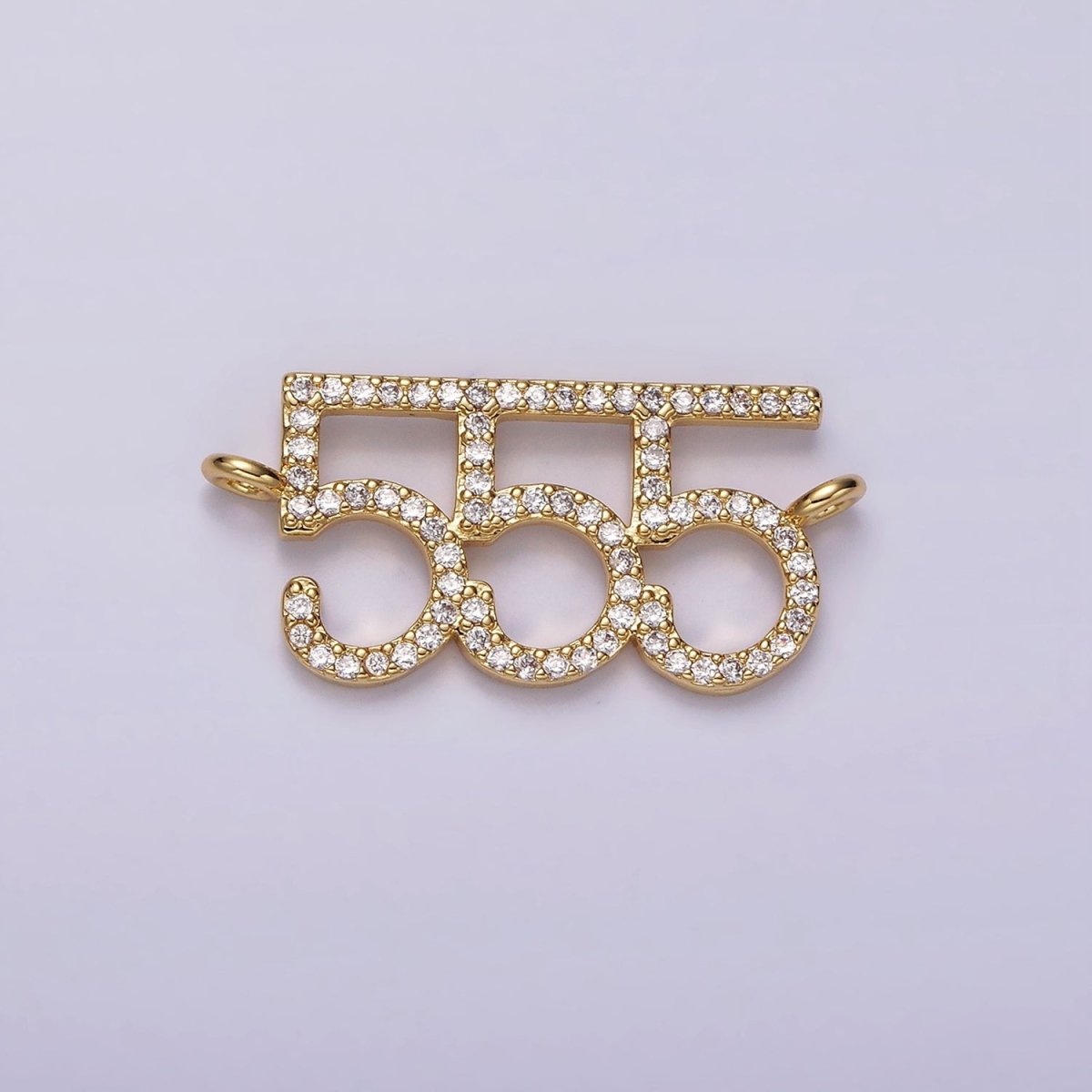 14K Gold Filled Angel Number Numerology Micro Paved CZ Script Connector | G184 - G192