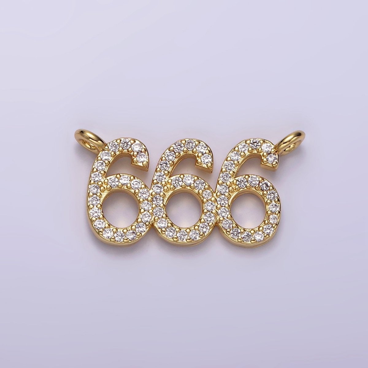 14K Gold Filled Angel Number Numerology Micro Paved CZ Script Connector | G184 - G192