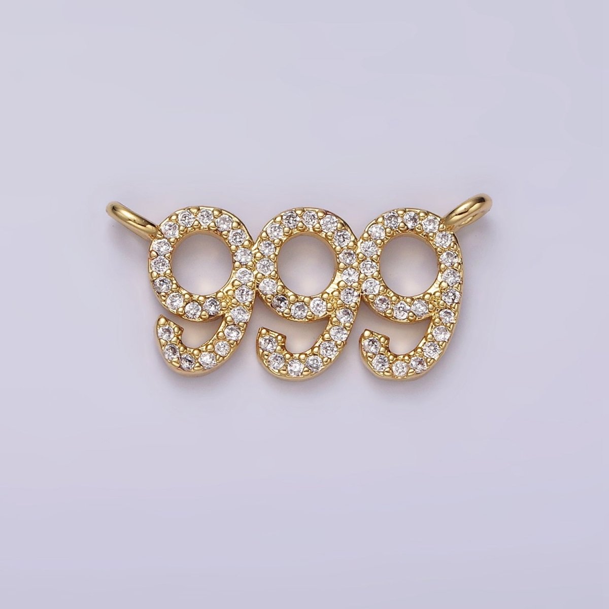 14K Gold Filled Angel Number Numerology Micro Paved CZ Script Connector | G184 - G192