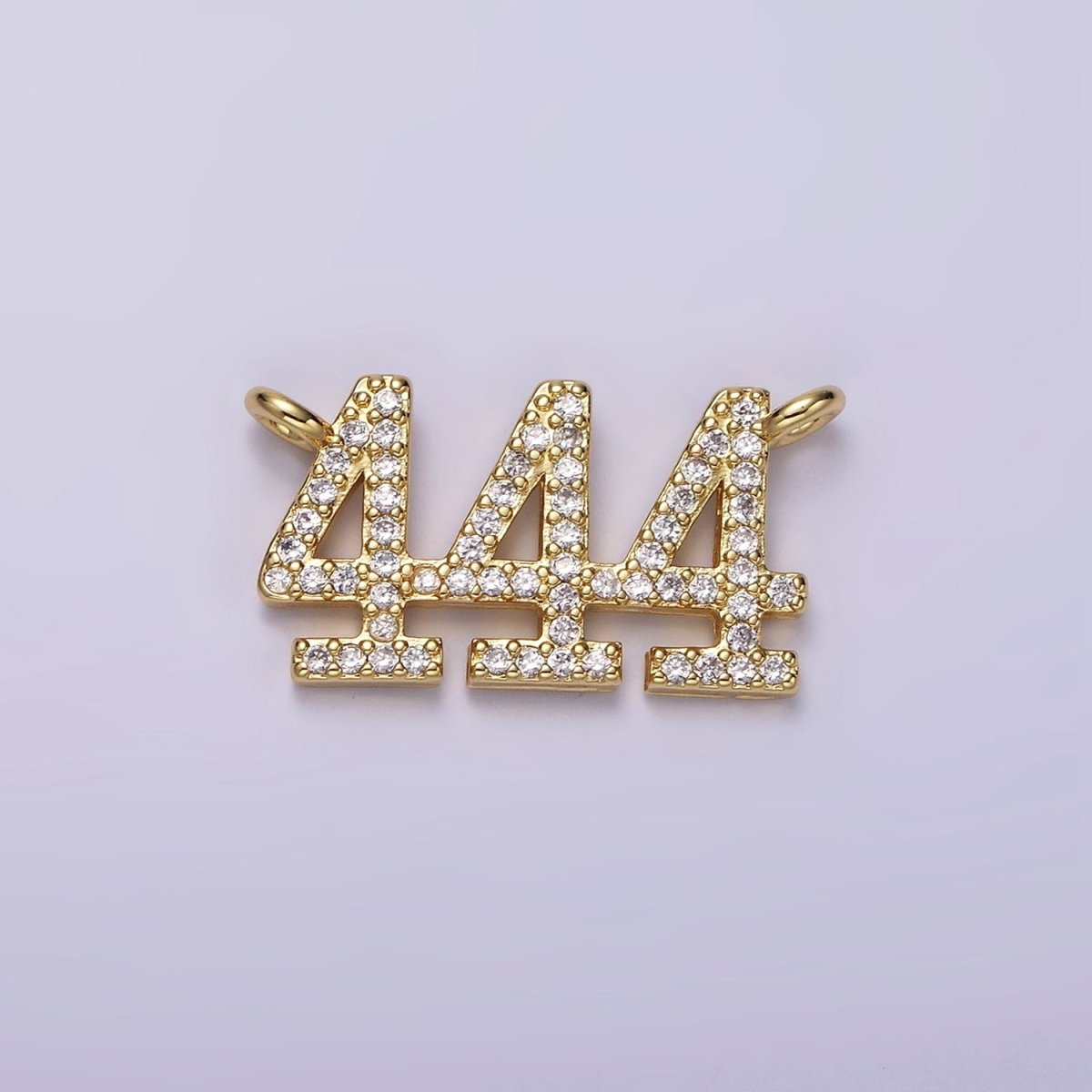 14K Gold Filled Angel Number Numerology Micro Paved CZ Script Connector | G184 - G192