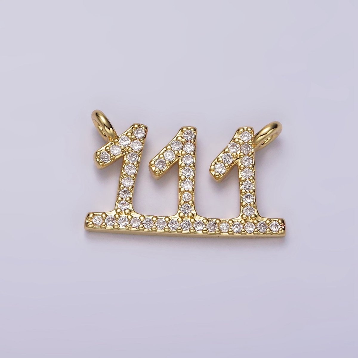 14K Gold Filled Angel Number Numerology Micro Paved CZ Script Connector | G184 - G192
