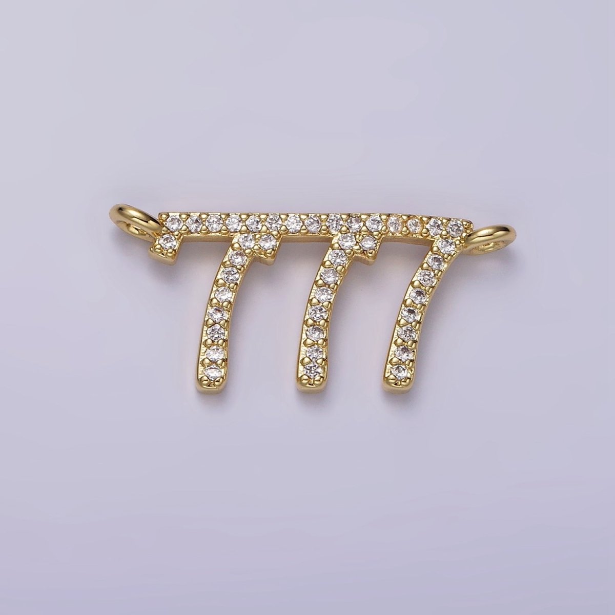 14K Gold Filled Angel Number Numerology Micro Paved CZ Script Connector | G184 - G192