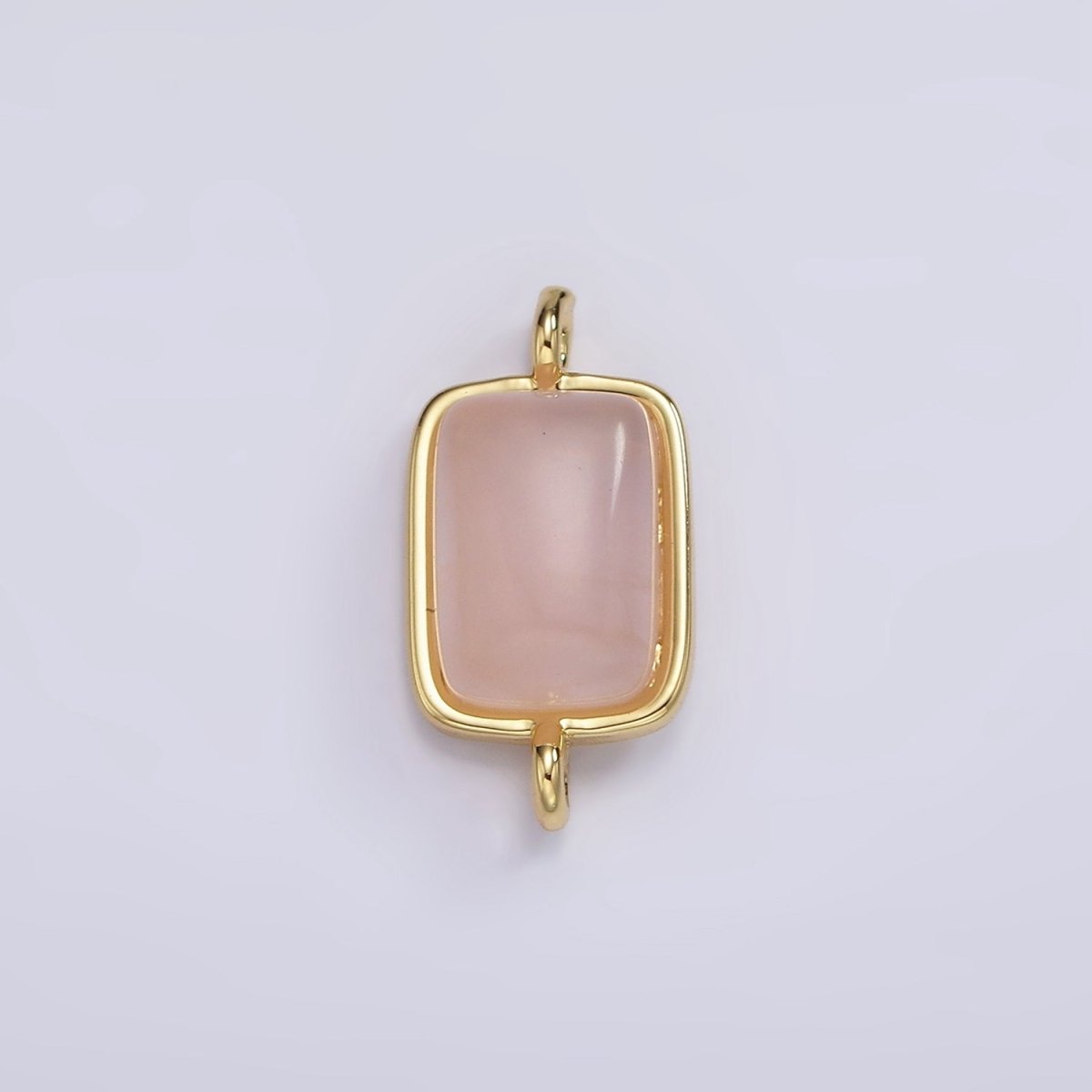 14K Gold Filled Aquamarine, Aventurine, Amethyst, Rose Quartz Bezel Rectangular Connector | G246 - G249