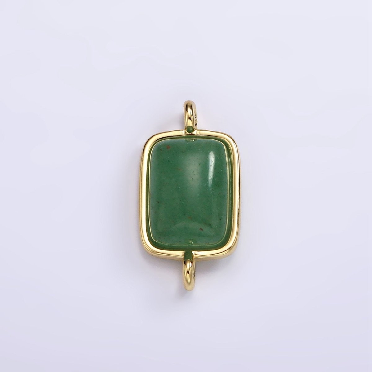 14K Gold Filled Aquamarine, Aventurine, Amethyst, Rose Quartz Bezel Rectangular Connector | G246 - G249