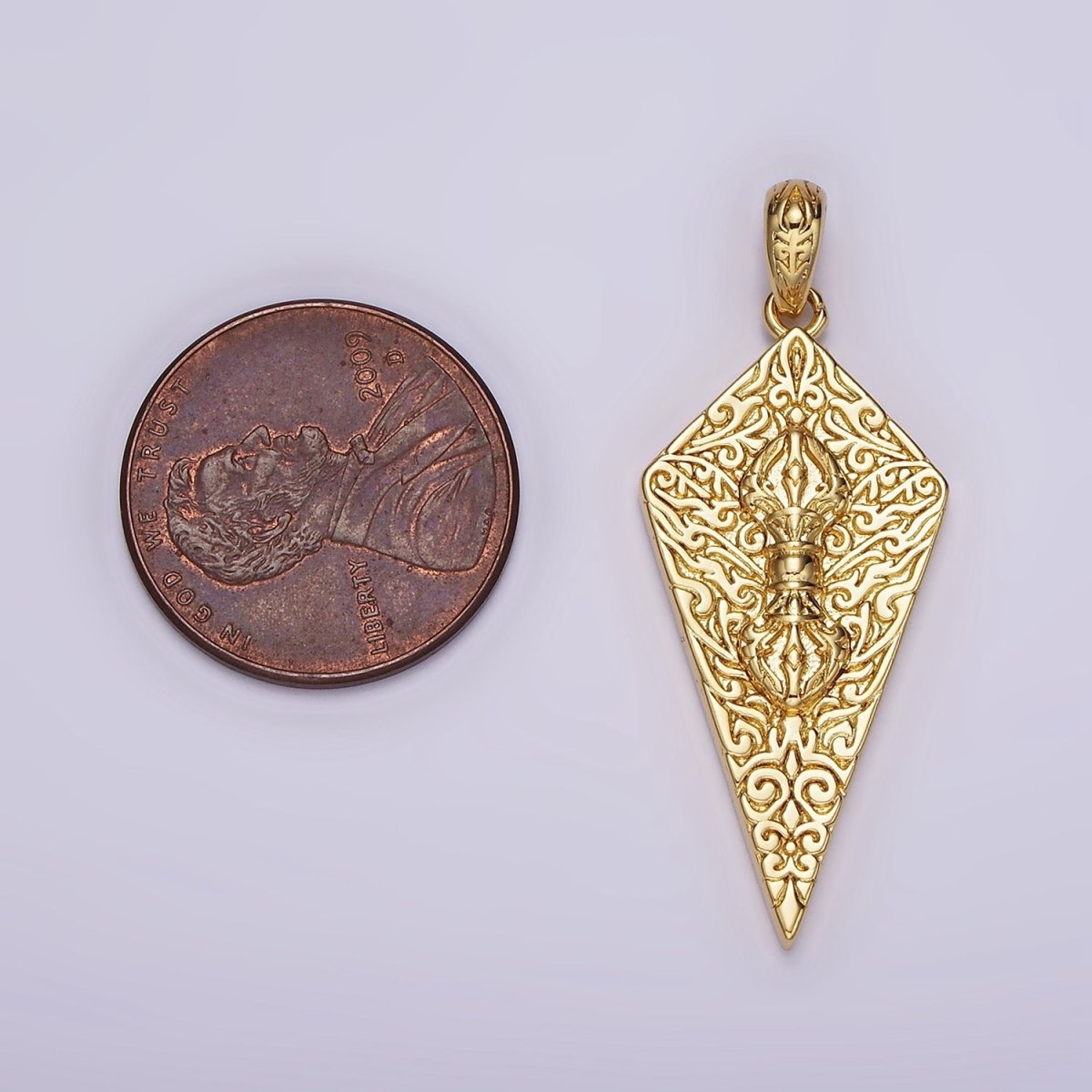 14K Gold Filled Artisan Magician manifestation Charm Double Sided Pendant in Gold & Silver | AH124
