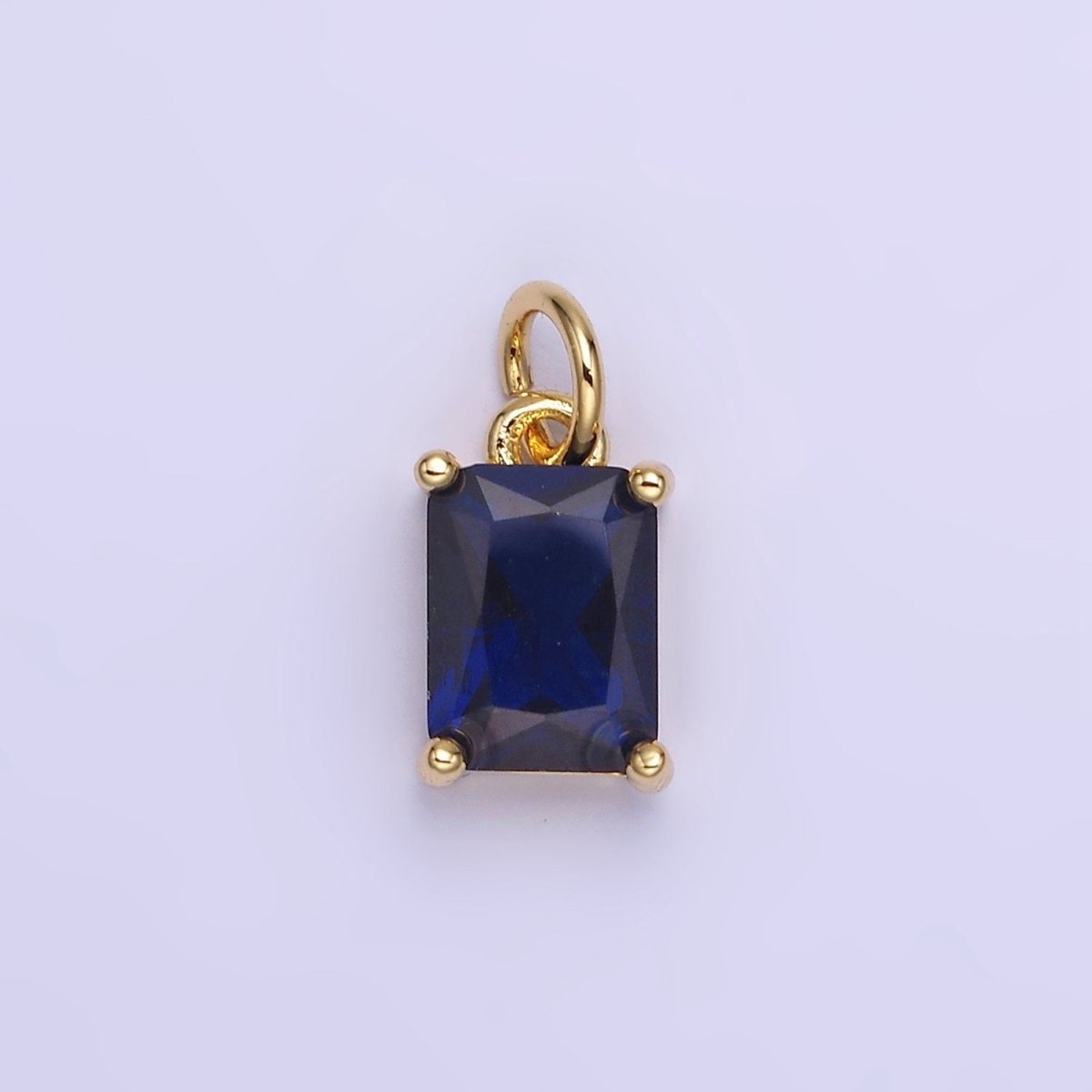 14K Gold Filled Baguette CZ Birthstone Add-On Charm in Gold & Silver | W729 - W744