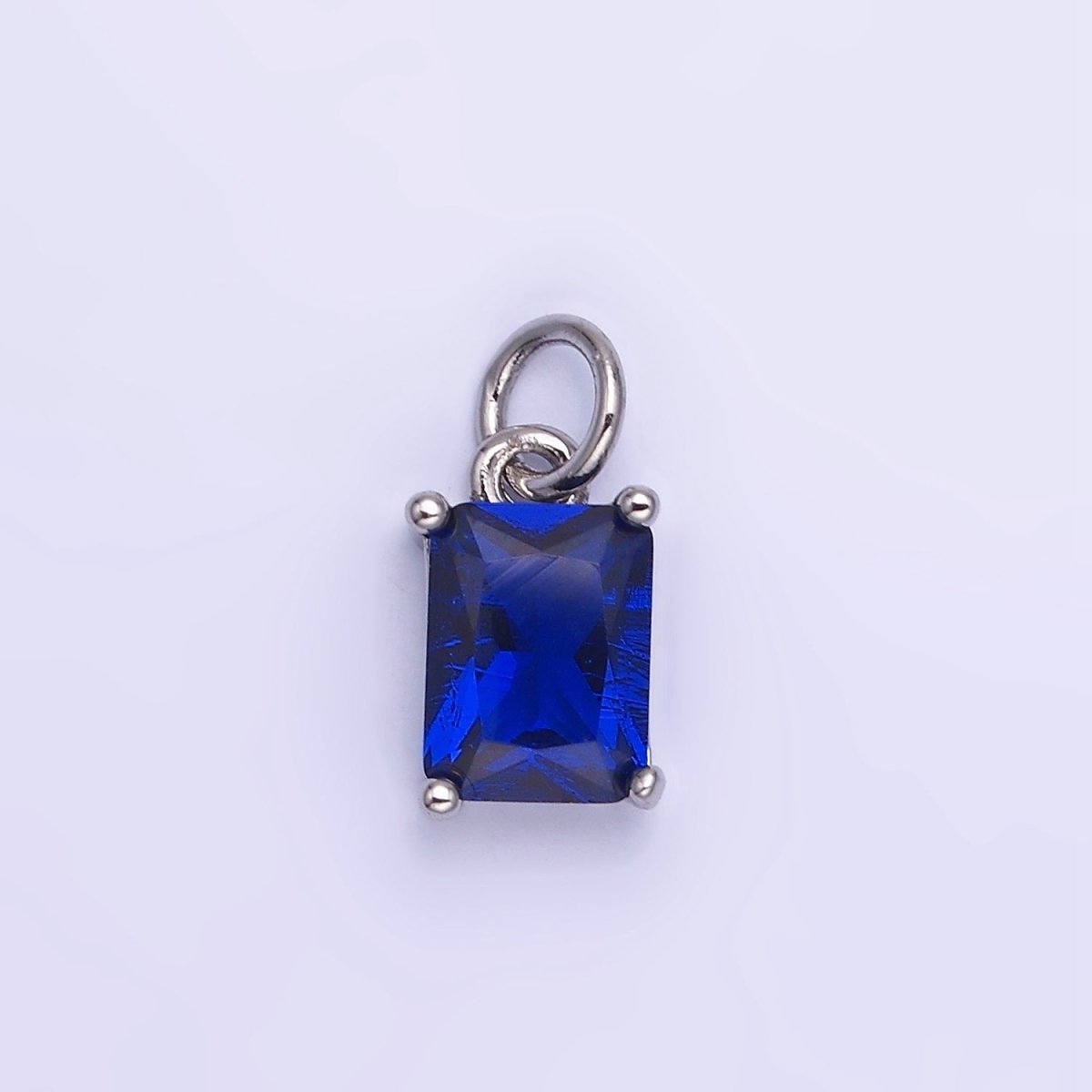 14K Gold Filled Baguette CZ Birthstone Add-On Charm in Gold & Silver | W729 - W744