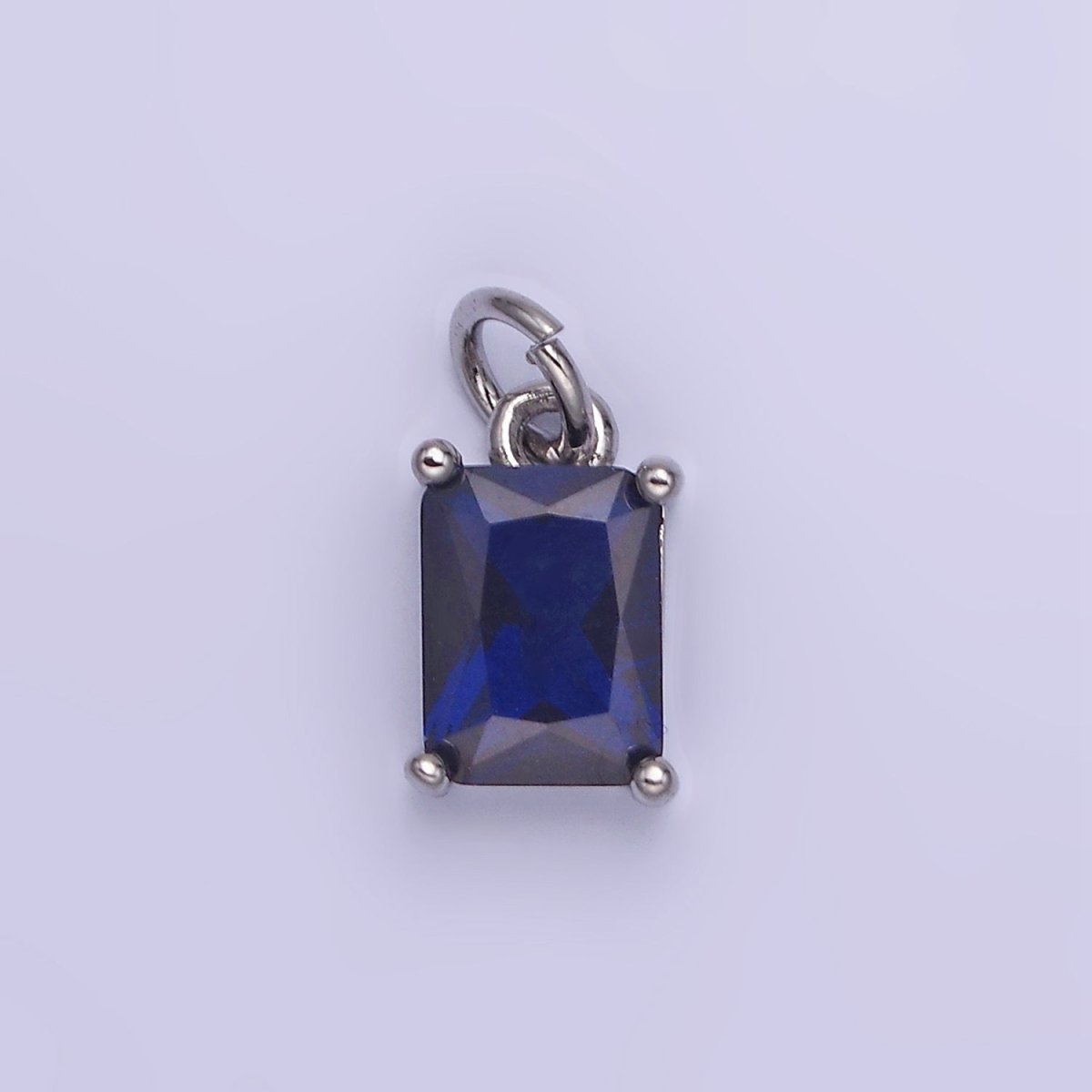14K Gold Filled Baguette CZ Birthstone Add-On Charm in Gold & Silver | W729 - W744