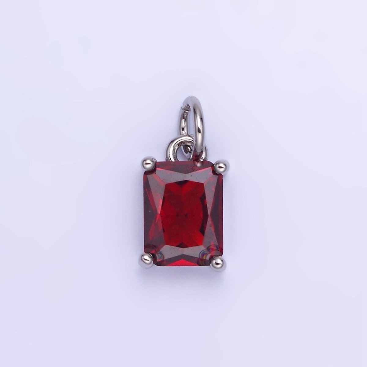 14K Gold Filled Baguette CZ Birthstone Add-On Charm in Gold & Silver | W729 - W744
