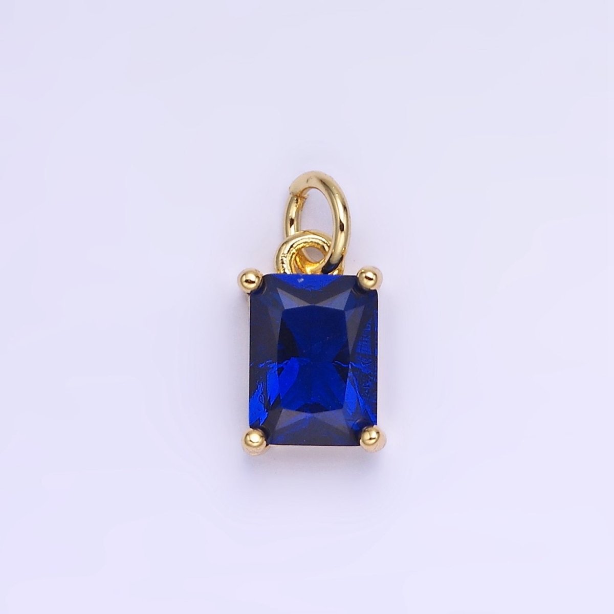 14K Gold Filled Baguette CZ Birthstone Add-On Charm in Gold & Silver | W729 - W744