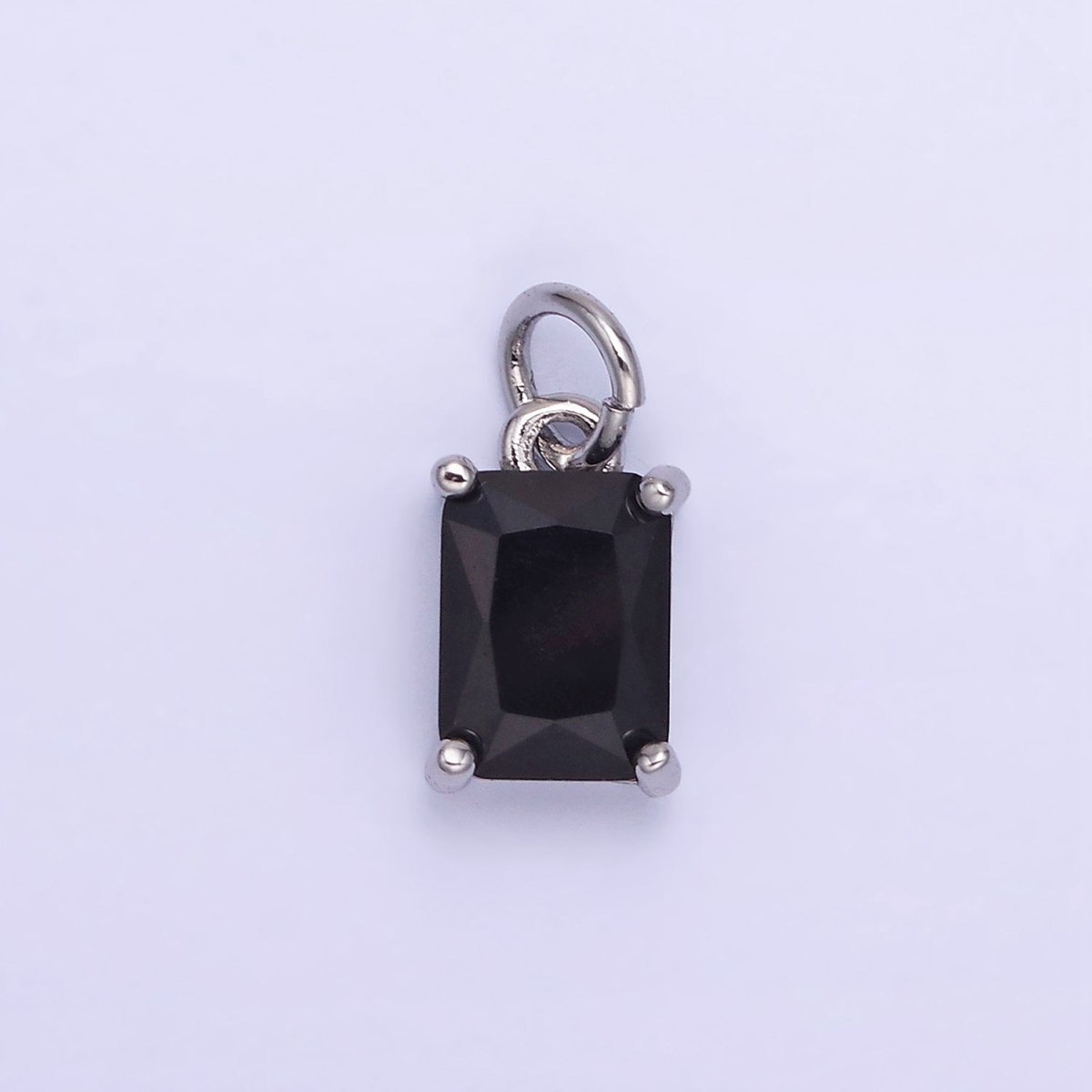 14K Gold Filled Baguette CZ Birthstone Add-On Charm in Gold & Silver | W729 - W744
