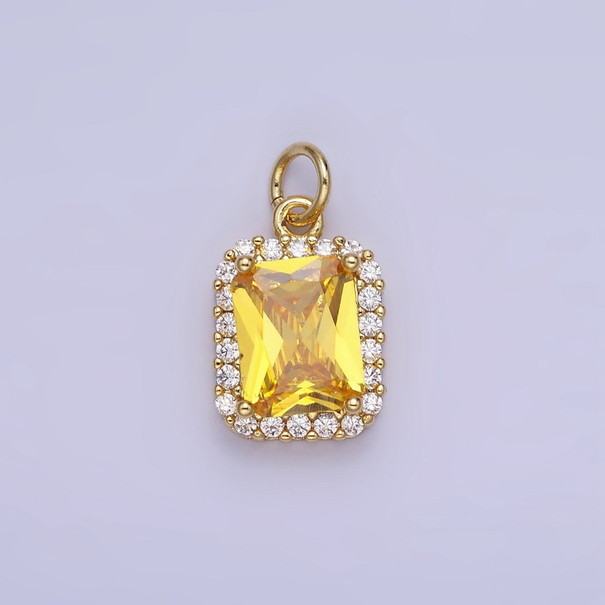 14K Gold Filled Baguette CZ Micro Paved Charm | AG756 - AG767