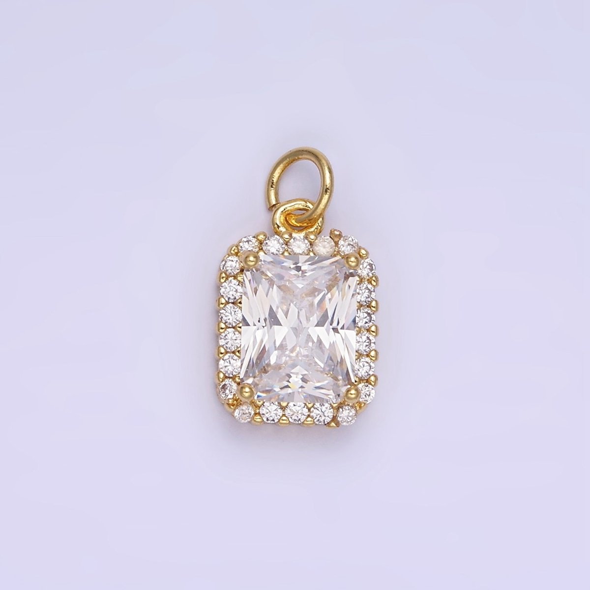 14K Gold Filled Baguette CZ Micro Paved Charm | AG756 - AG767