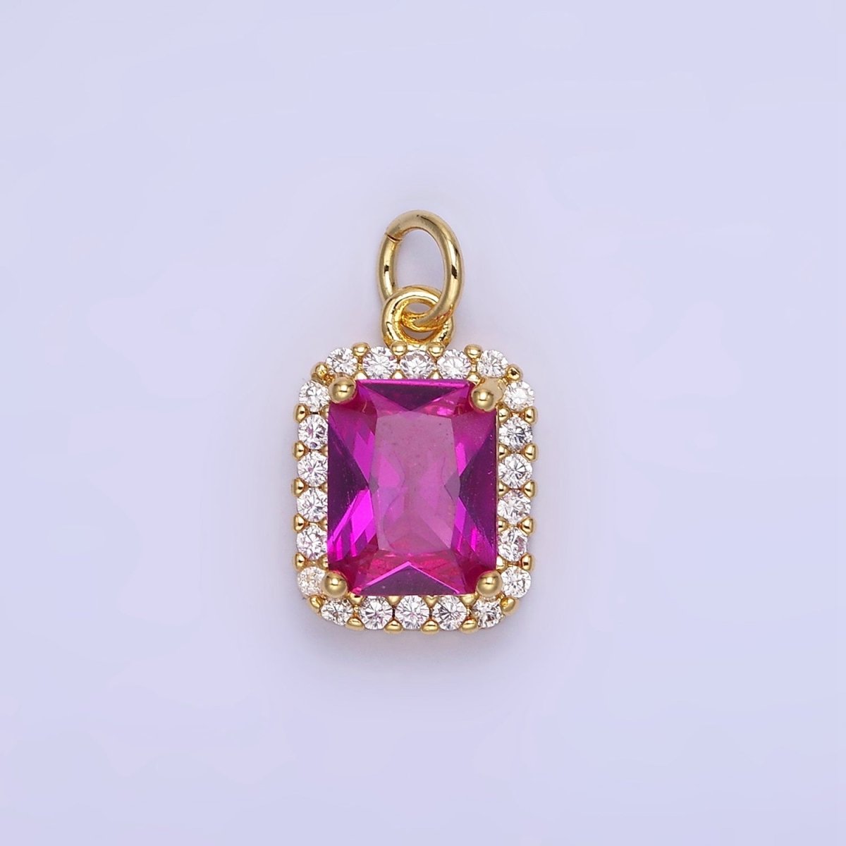 14K Gold Filled Baguette CZ Micro Paved Charm | AG756 - AG767