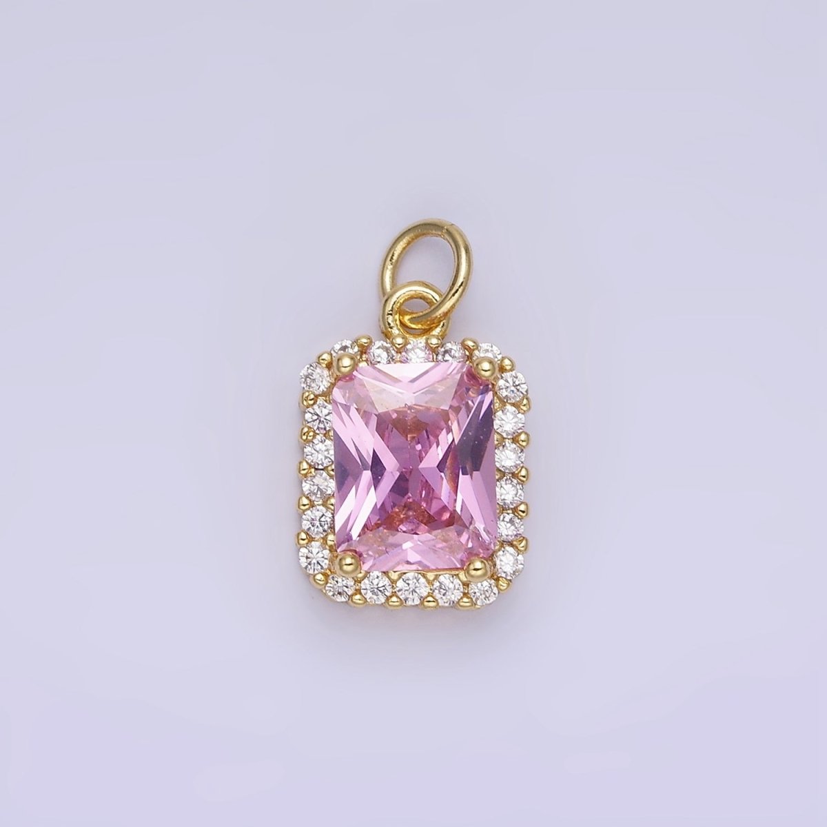 14K Gold Filled Baguette CZ Micro Paved Charm | AG756 - AG767